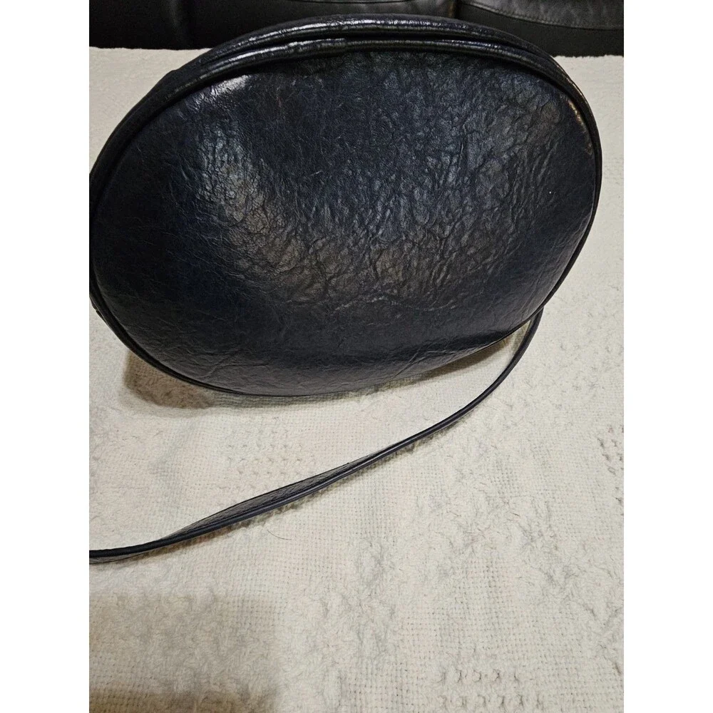 Pixie Mood Bag Textured orcrinkled vegan leather navy cord adjustable shoulder